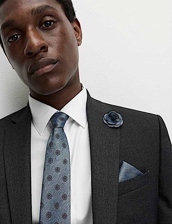 4pc Regular Fit Easy Iron Shirt and Tie Set - BE