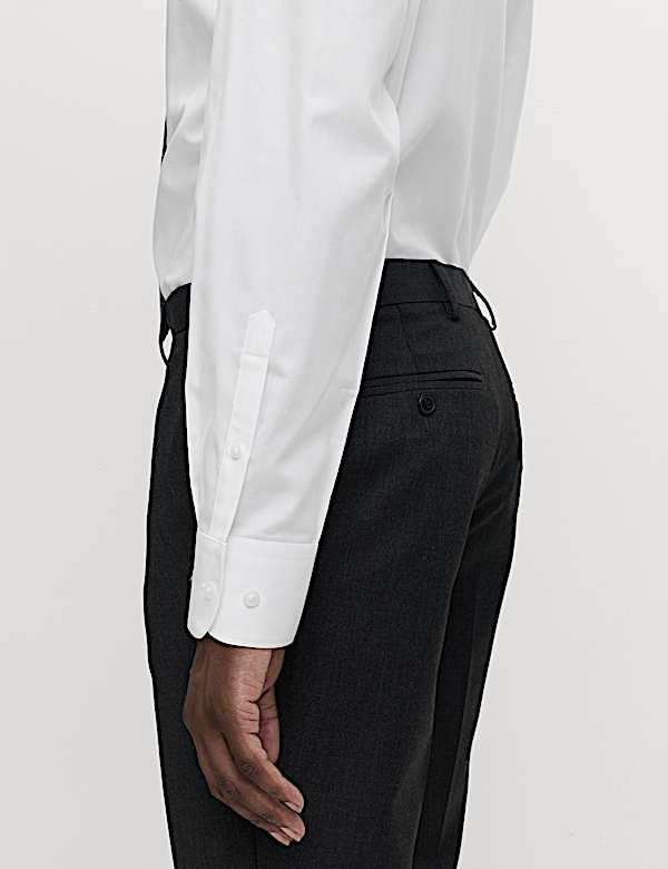 4pc Regular Fit Easy Iron Shirt and Tie Set - BE