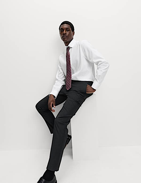 4pc Regular Fit Easy Iron Shirt and Tie Set - US