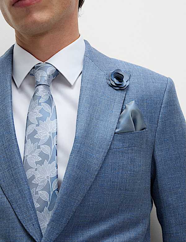 4pc Slim Fit Easy Iron Shirt and Tie Set - BE