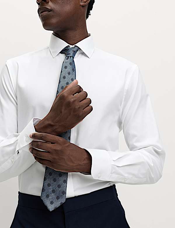 4pc Slim Fit Easy Iron Shirt and Tie Set - US