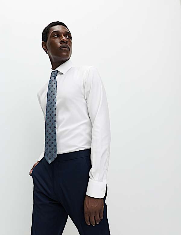 4pc Slim Fit Easy Iron Shirt and Tie Set - US