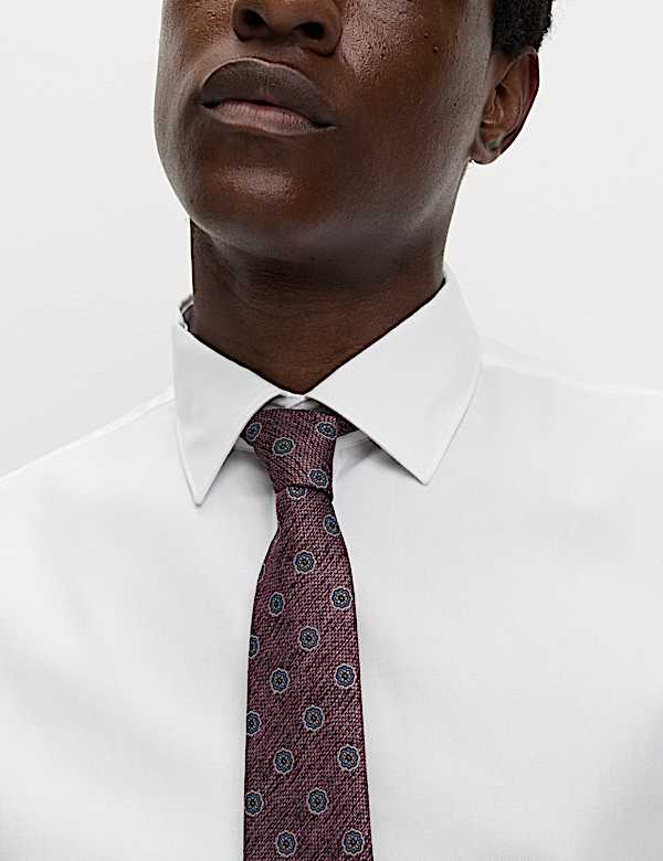 4pc Slim Fit Easy Iron Shirt and Tie Set - IS