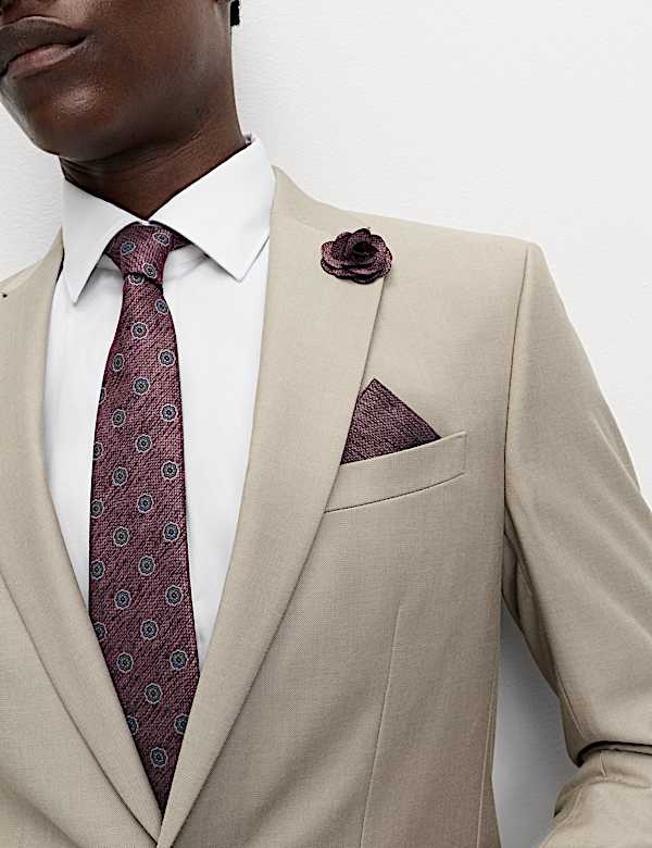 4pc Slim Fit Easy Iron Shirt and Tie Set - IS