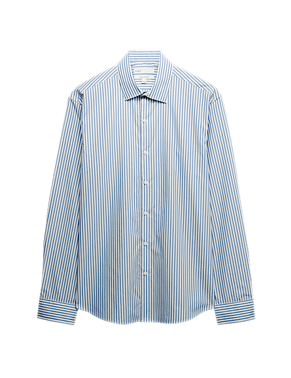 Regular Fit Easy Iron Pure Cotton Striped Shirt
