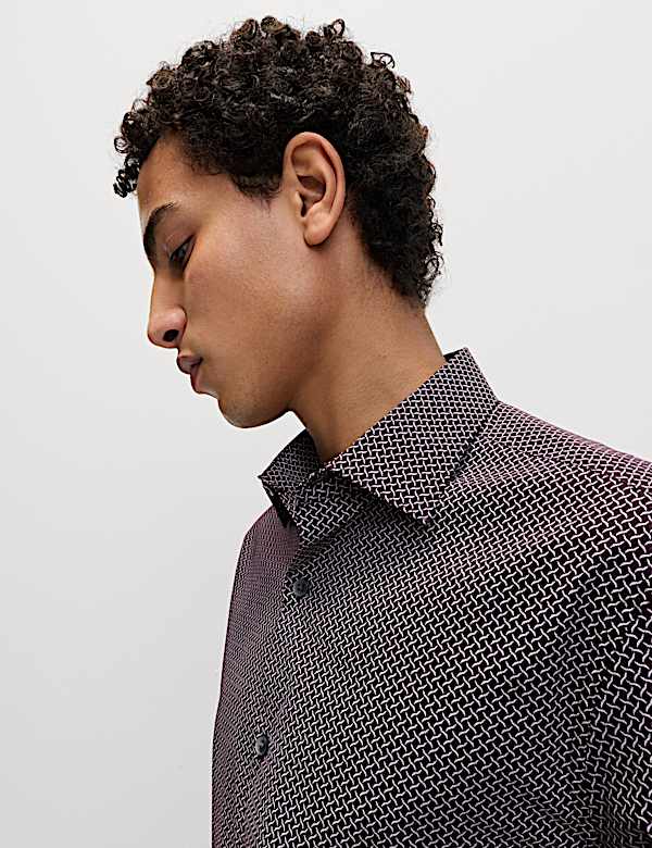 Regular Fit Pure Cotton Printed Shirt - DE