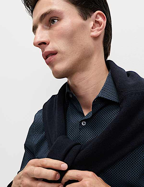 Regular Fit Pure Cotton Printed Shirt