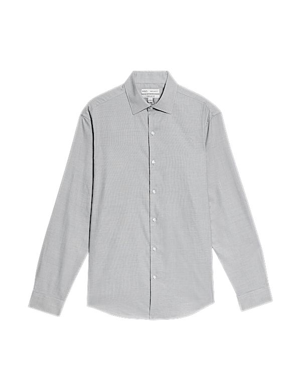 Regular Fit Easy Iron Pure Cotton Textured Shirt
