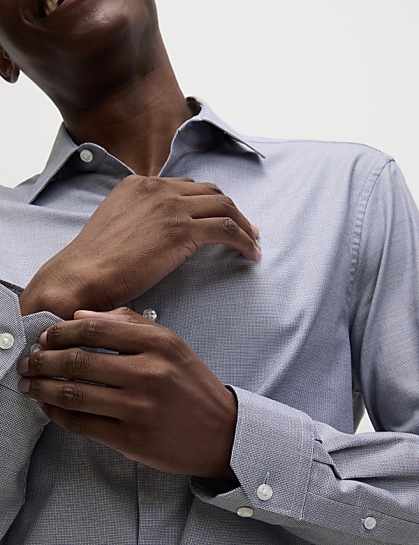Regular Fit Easy Iron Pure Cotton Textured Shirt