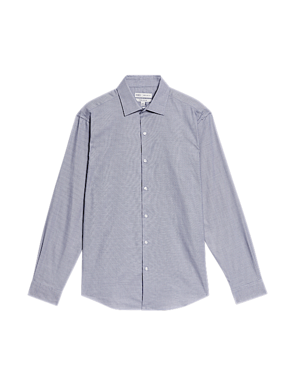 Regular Fit Easy Iron Pure Cotton Textured Shirt