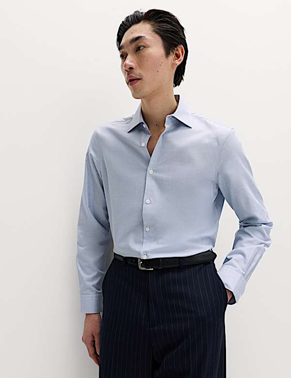 Regular Fit Pure Cotton Textured Shirt