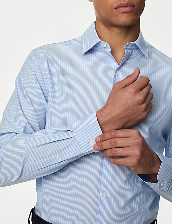 Regular Fit Easy Iron Pure Cotton Striped Shirt - VN