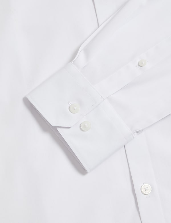 Regular Fit Cotton Blend Dress Shirt - NO