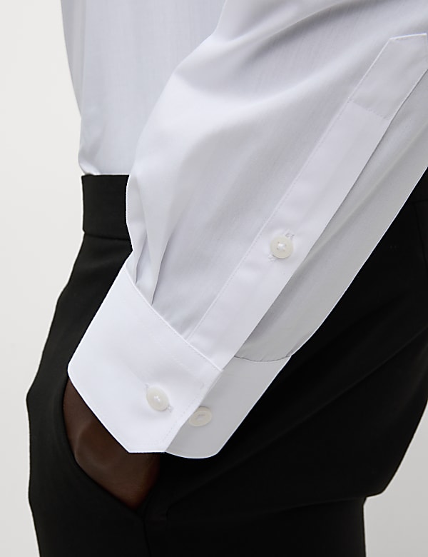 Regular Fit Cotton Blend Dress Shirt - NO