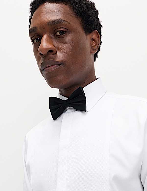 Robe chemise coupe standard en coton de qualité supérieure à poignets mousquetaires - FR