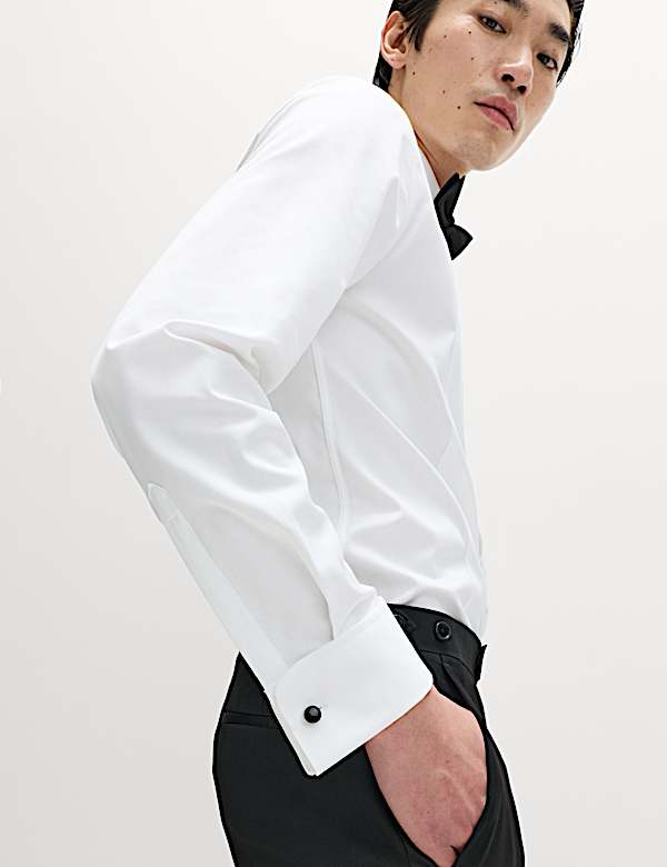 Extra Slim Fit Luxury Marcella Bib Shirt - DK