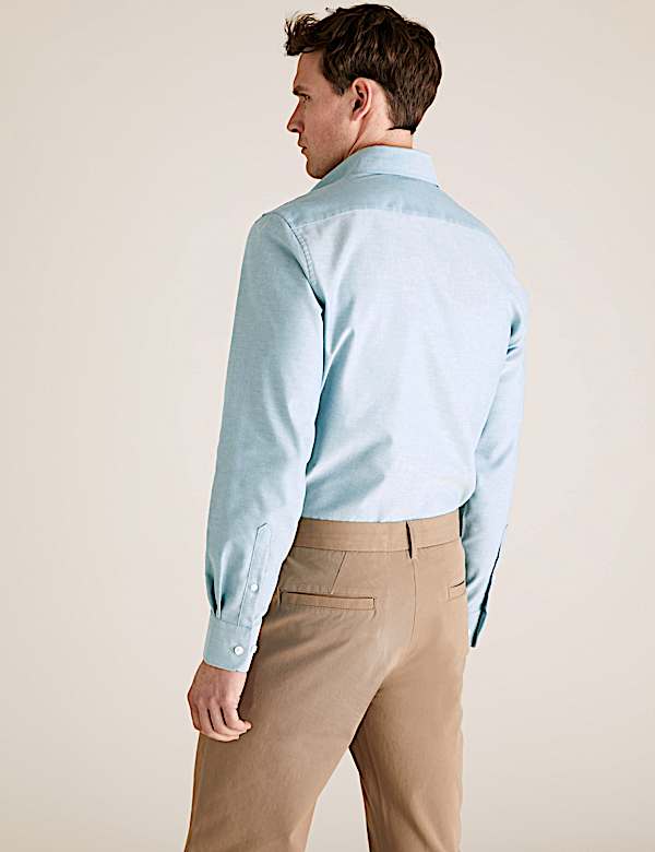 Tailored Fit Pure Cotton Oxford Shirt - ID