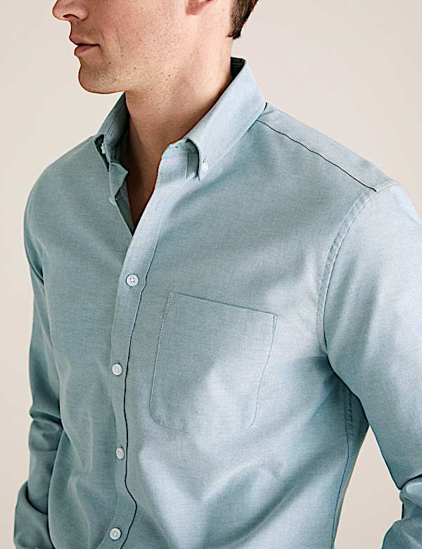 Tailored Fit Pure Cotton Oxford Shirt - ID