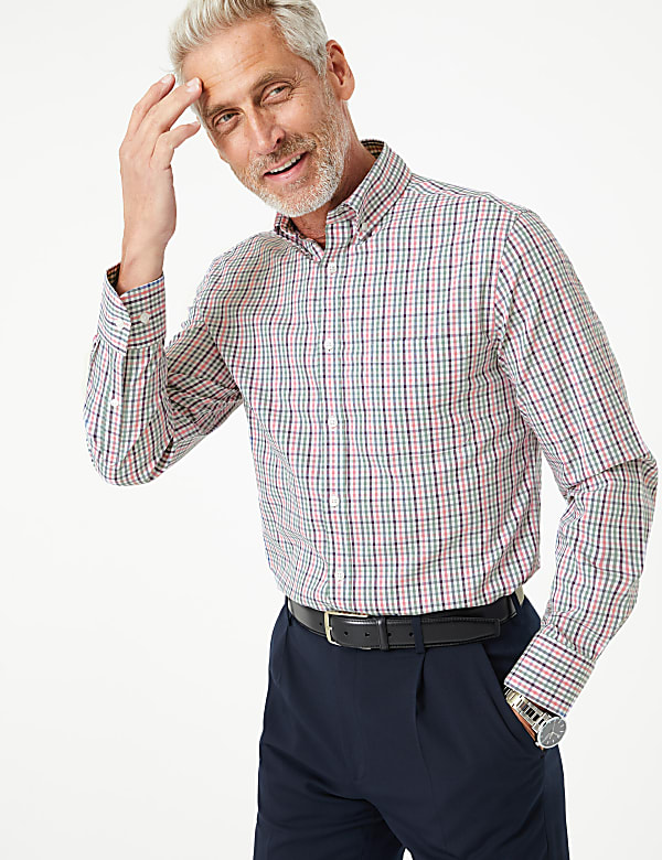 Tailored Fit Easy Iron Pure Cotton Shirt