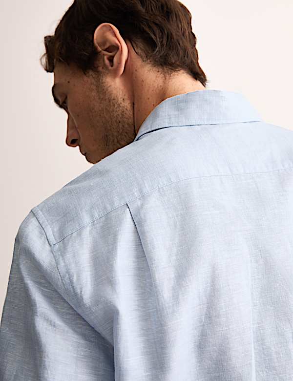 Λινό πουκάμισο υψηλής ποιότητας με κανονική εφαρμογή και υψηλή περιεκτικότητα σε λινό - GR