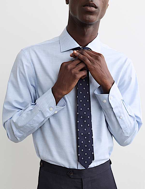 Regular Fit Luxury Pure Cotton Textured Shirt - FR