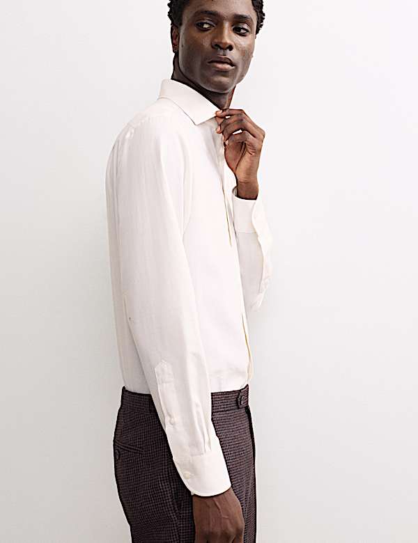 Regular Fit Luxury Pure Cotton Textured Shirt - NL