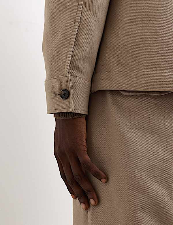 Pure Cotton Twill Overshirt - CA