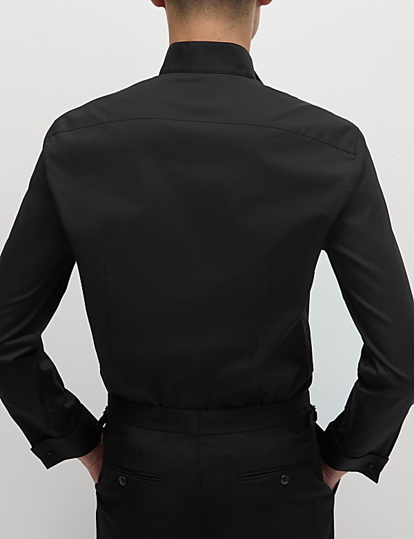 Slim Fit Cotton Blend Dress Shirt - US