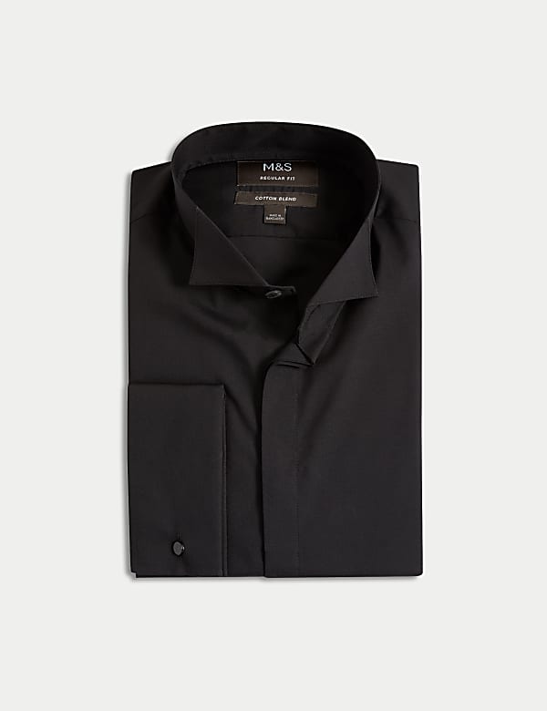 Slim Fit Cotton Blend Dress Shirt - US