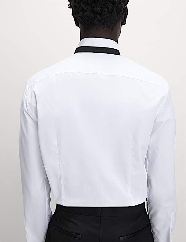 Chemise de soirée slim en coton mélangé - FR