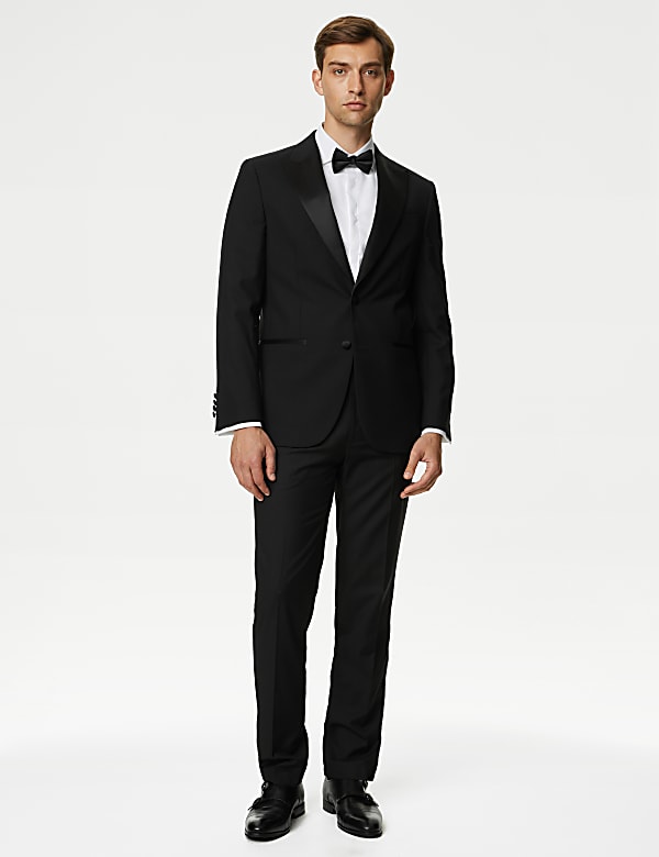 Tailored Fit Double Cuff Dress Shirt with Bow Tie - IL