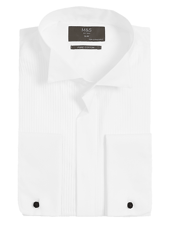 Slim Fit Pure Cotton Dinner Shirt