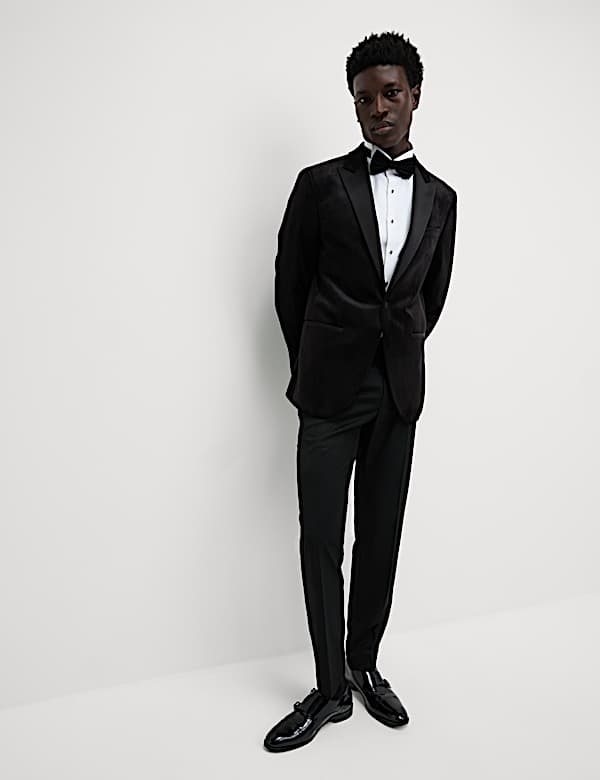 חולצת ערב עם חפתים כפולים מכותנה יוקרתית בגזרה מחויטת - IL