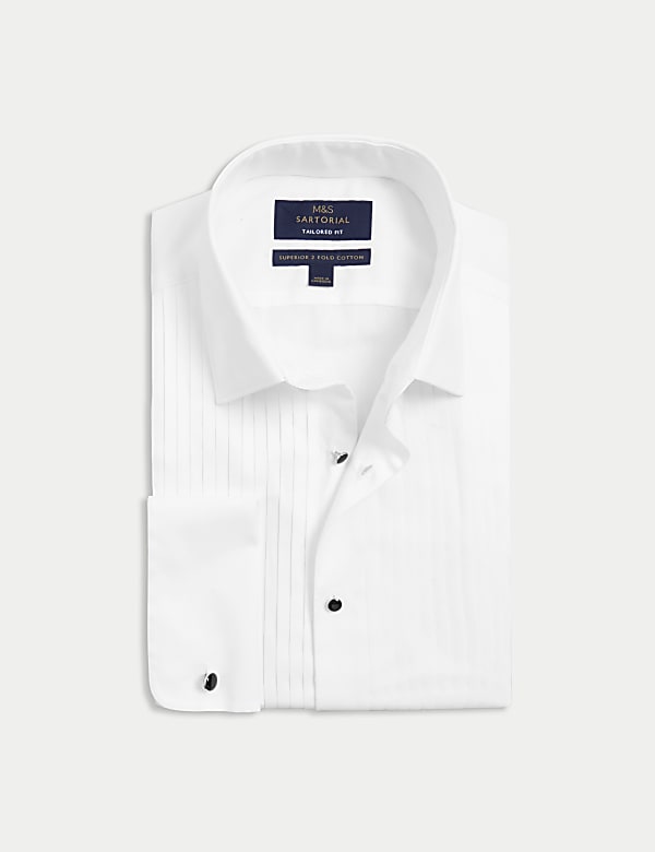 Tailored Fit Luxury Cotton Double Cuff Dress Shirt - MY