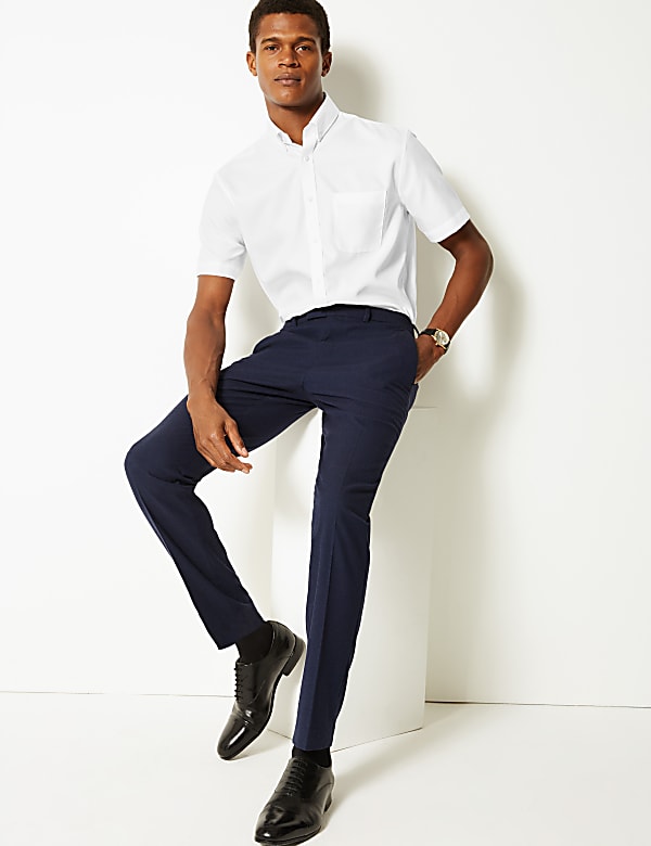 Tailored Fit Short Sleeve Oxford Shirt