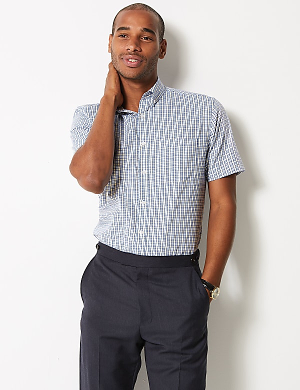 Tailored Fit Short Sleeve Oxford Shirt