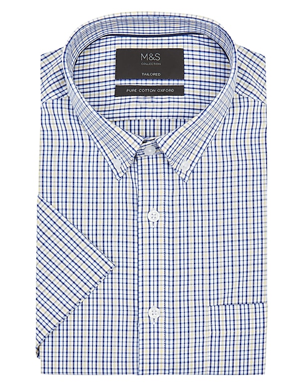 Tailored Fit Short Sleeve Oxford Shirt