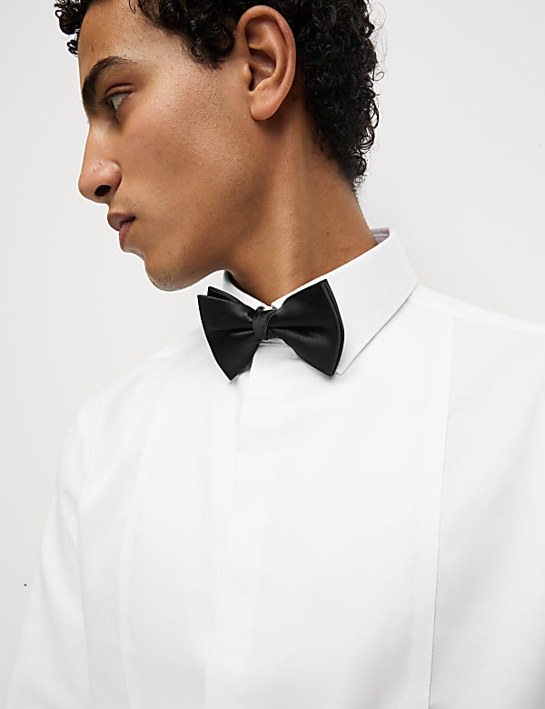 Regular Fit Cotton Dress Shirt with Bow Tie - VN