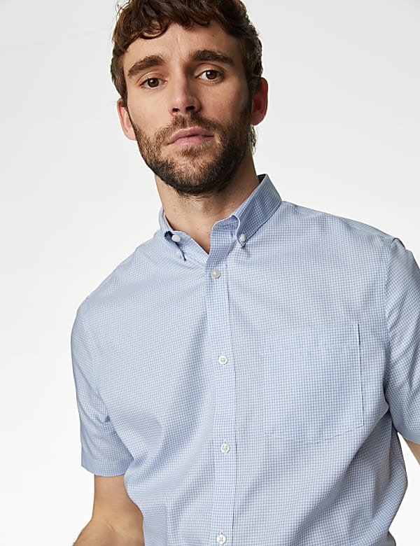 Regular Fit Non Iron Pure Cotton Gingham Shirt