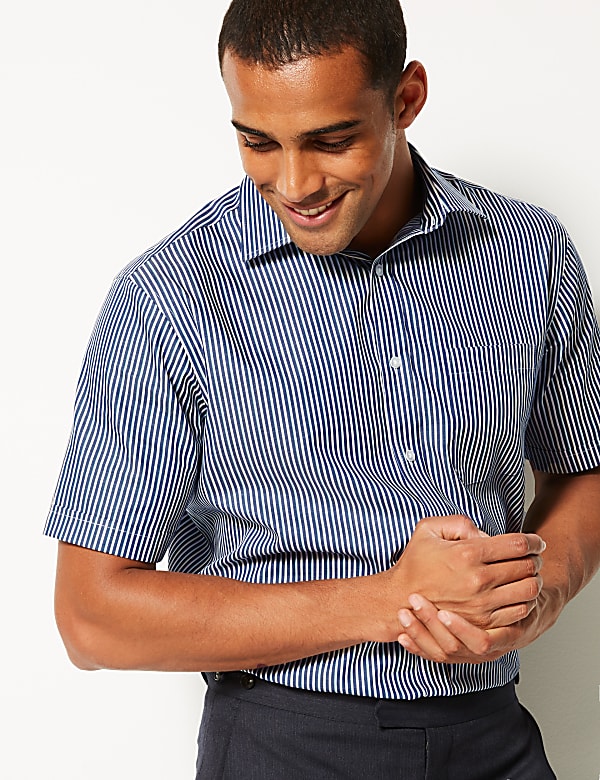 Regular Fit Short Sleeve Non-Iron Shirt