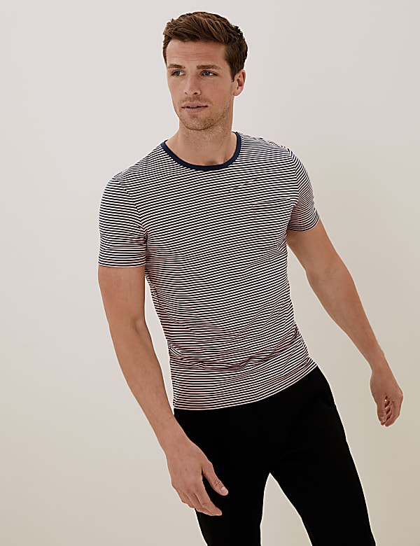 Premium Cotton Striped T-Shirt Vest
