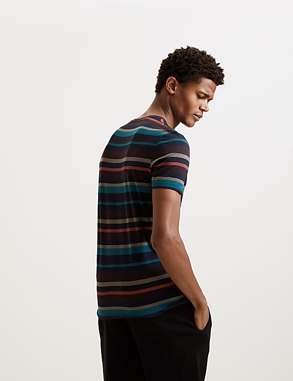 Premium Cotton Blend Striped T-Shirt