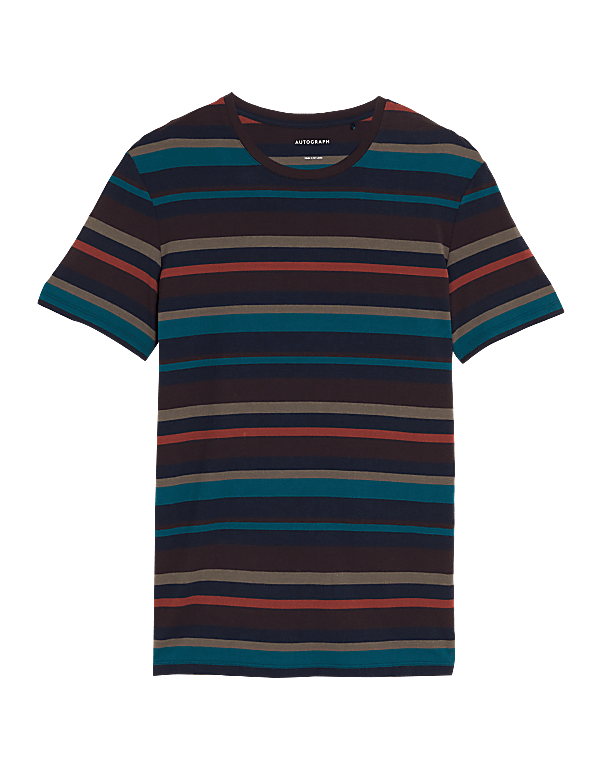 Premium Cotton Blend Striped T-Shirt