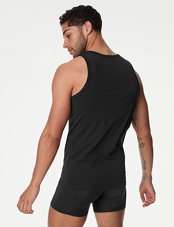 2pk Supima® Cotton Drop Needle Sleeveless Vest Box - GR