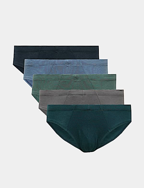 5 Pack StayNew&trade; Pure Cotton Striped Slips