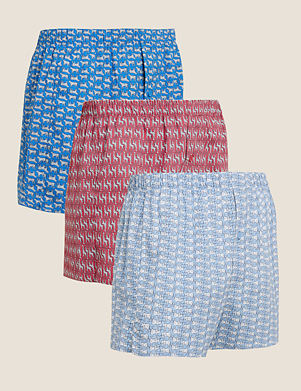 3pk Pure Cotton StayNew™ Woven Boxers