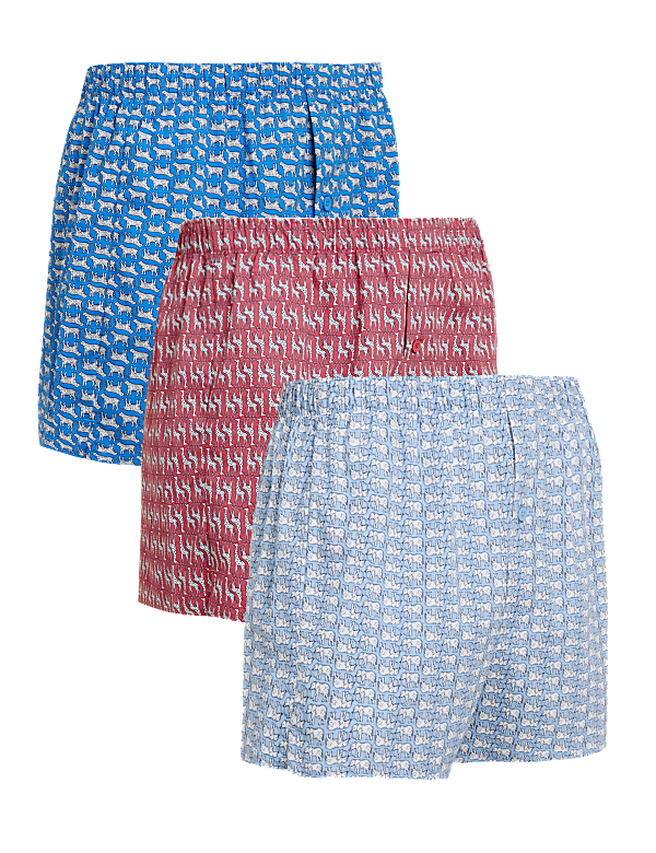 3pk Pure Cotton StayNew™ Woven Boxers