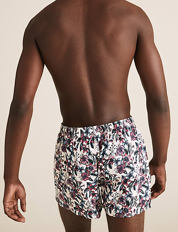 3pk Pure Cotton Floral Woven Boxers