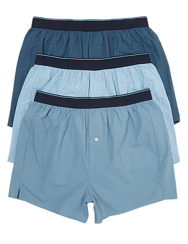 3pk Pure Cotton Woven Boxers