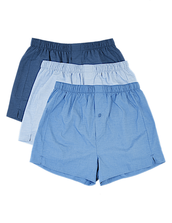 3pk Pure Cotton Woven Boxers